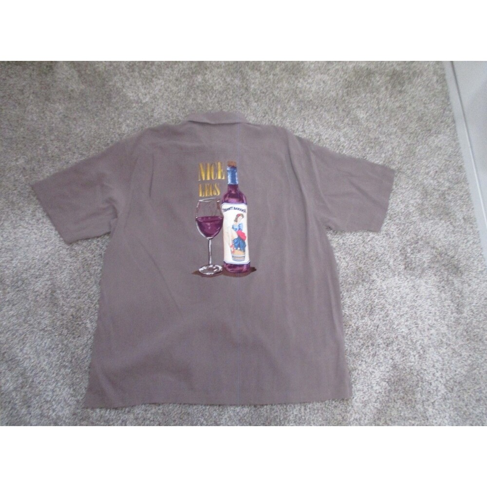 Tommy Bahama Nice Legs Wine Bottle Graphic T-Shirt Mens XL Brown Short Sleeve
